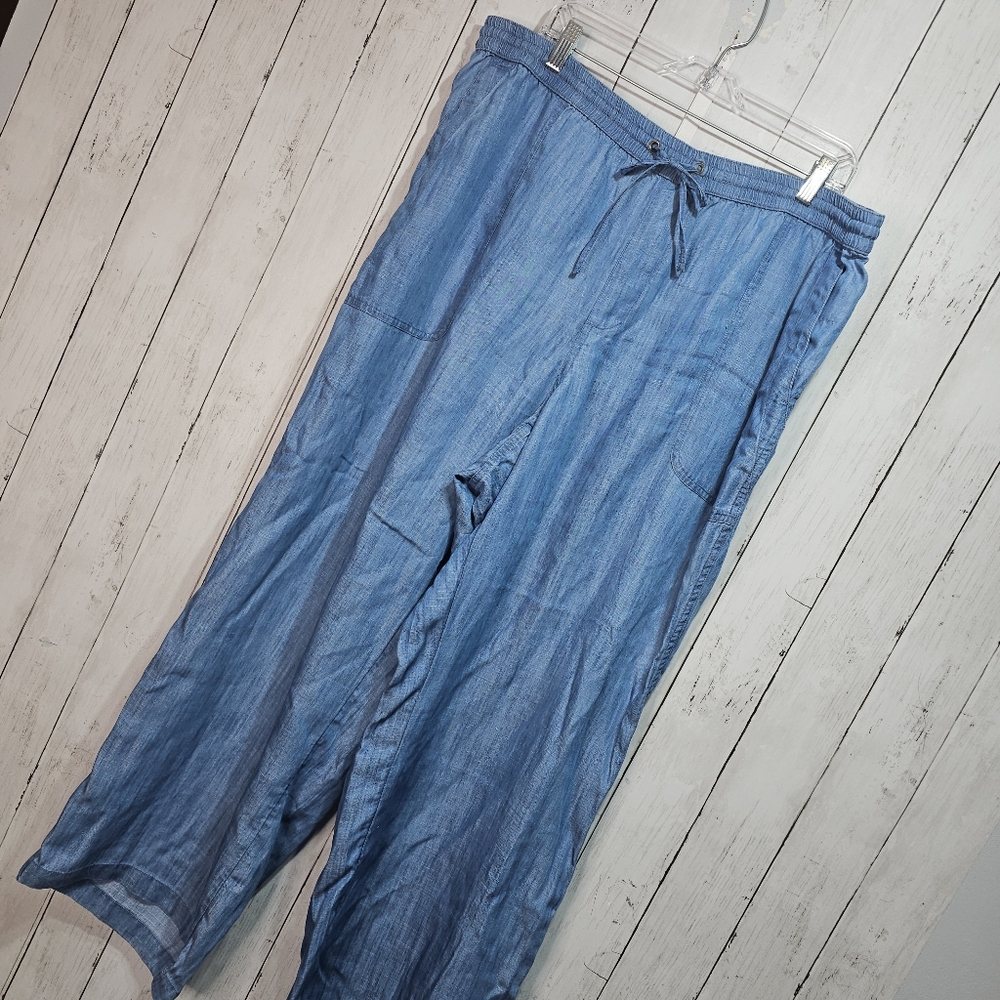 NWOT Lands End Women's High Rise TENCEL Fiber Drapey Wide Leg Pants Size 20W. - Picture 4 of 11